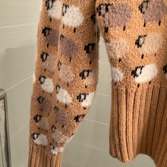 ZARA Jacquard Sheep Print Sweater - Picture 8 of 8